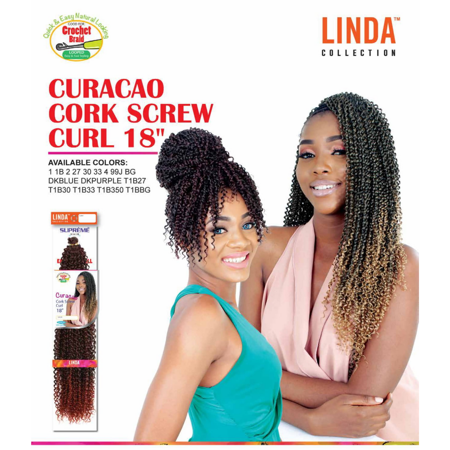 Curacao Cork Screw Curl 18"